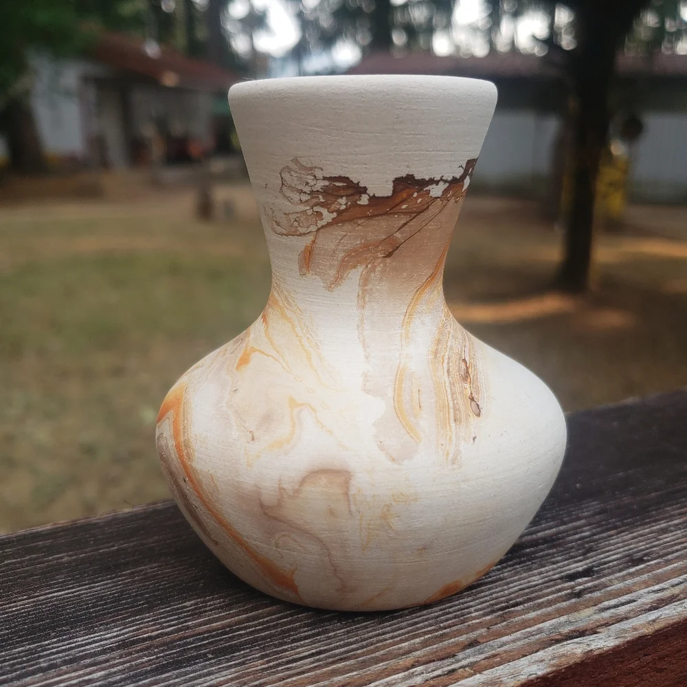 Mini Nemadji Pottery - Painted Swirl Vase - MINI